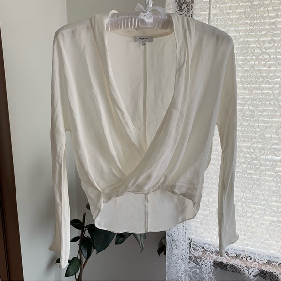 Aritzia Babaton 100% Silk Low Draped Blouse - Picture 2 of 5